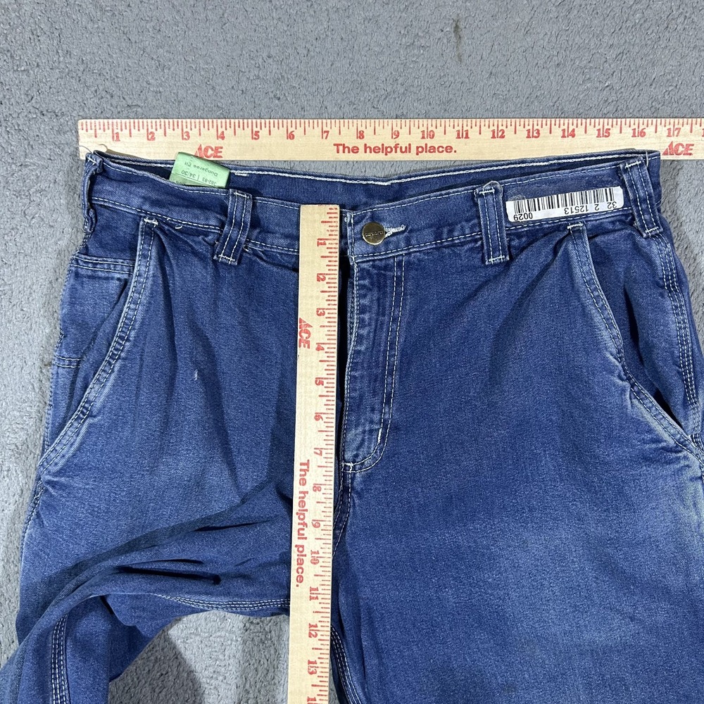 Carhartt Men's Jeans Dungaree Fit Denim Work Pants Blue Cotton 34x30 #3883 - Picture 7 of 9